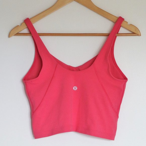 Pink V-Neck Lululemon Align Crop Top Sports Bra - Picture 2 of 4